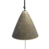 MIYA Company Wind Chime Cone Gold Ribbed 2"